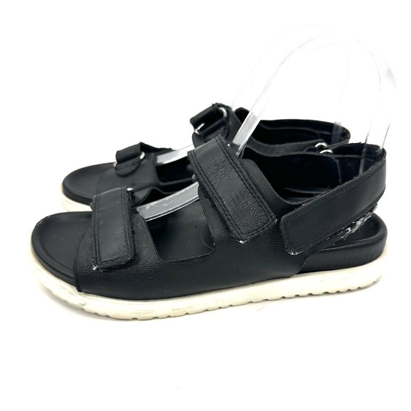 Free People New Moon Sandals Sz 38 US 8 Black Leather Strappy Boho Shoes - Picture 10 of 10